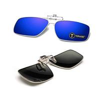 TERAISE Metallic Rim Polarized Clip-on Sunglasses Men’s Clip on Sunglasses With Flip Up Function Suitable Driving Outdoor Sports