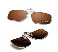 TERAISE Metallic Rim Polarized Clip-on Sunglasses Men’s Clip on Sunglasses With Flip Up Function Suitable Driving Outdoor Sports