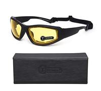 TERAISE Motorcycle Riding Glasses Safety Ski Goggles Adjustable UV Protective Windproof Dustproof Anti Fog Sunglasses for Various outdoor sports (Yellow)