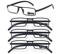TERAISE Reading Glasses for Men,4-Pack Ultralight Blue Light Blocking Reader Glasses Women with TR90 Frame,Cheater Glasses for Small Face,Clear Vision&Anti Eyestrain(Black-1.0X)