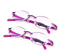 TERAISE Rimless Reading Glasses Fashion Diamond Cutting Design Anti-Fatigue | Blue Light Blocking Computer Readers Women Men TR90 Lightweight Comfortable Flexible for All Day Clear Vision Anti Eyestrain