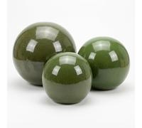 Teramico Decorative Garden Ball Glazed - Blue, Green, Anthracite, Turquoise, Aqua - Very High Quality Frost-proof and Weather-Resistant Stoneware (Olive Green, Set of 3 12 cm, 16 cm and 20 cm)