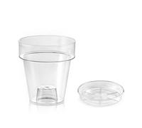 Teraplast TRANSPARENT VASE PORTO WITH SUPPORT FOR ORCHIDS DIAMETER CM 14 COMPLETE WITH VASE (1)