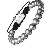 TeraRX Terahertz Bracelet - 100% Authentic Terahertz Stone Bracelet for Women and Men - Adjustable Size Terahertz Bead Jewelry (Faceted 8MM Beads)
