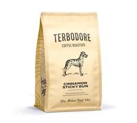 Terbodore | Cinnamon Coffee Beans | 250g Bag | Delicious Cinnamony Flavoured Bean | Subtle Sticky Bun Aroma | Medium Roast | Premium Grade Whole Bean | Home or Cafe | Cinnamon Coffee Beans