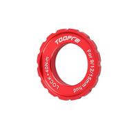 TerchPilet Bike Centerlock Rotor Lockring, CNC Aluminum Alloy External Lockring for Disc Brake Rotors, Compatible with 9mm QR, 12mm 15mm Thru-Axle Hubs, 40 N·m Torque, Red