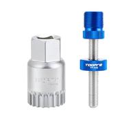 TerchPilet Bottom Bracket Removal Tool Kit, 20-Tooth BB Remover with Anti-Drop Fixing Rod, Compatible with Shimano Octalink, ISIS, Truvativ, Race Face & FSA | 304 Stainless Steel Bike BB Tool