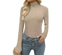 Terecey Ladies Thermal Top High Neck Long Sleeve Thumb Hole Apricot