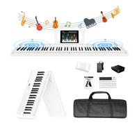 TERENCE 30W Digital Piano The thinnest and lightest folding electronic piano 88-key weighted keyboard mirror touchpad with Bluetooth and MIDI interface Play different styles White