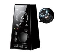 TERENCE Digital Metronome for Guitar Piano Bass Drum Violin Electronic Metronome With LCD Display Adjustable Volume Beat Timer Function Rechargeable Beat 30-252bpm for Adult and Children Black