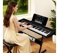 TERENCE Electronic Piano, 61 Key Keypad with Touch Dynamics, 2025, Upgraded Model, Keyboard Piano with Keyboard Stand, MIDI Compatible, Equipped with Stereo Speakers, TS-04
