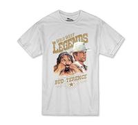 Terence Hill Bud Spencer Men's T-Shirt Wild West Legends Bud & Terence (White), White, M