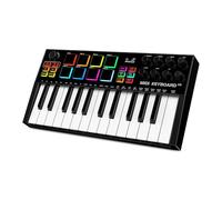 TERENCE MIDI Controller Keyboard Professional 25 Keys MIDI keyboard Piano 500mAh Battery 8 RGB Pads 360° Endless Knob 8 Assignable Knobs OLED Display for Multiple DAWs and Devices