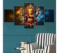 TERERGTS Elephant Trunk Hindu God Ganesha Abstract Canvas Prints Painting Wall Art Decor