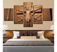 TERERGTS Jesus Christ Crucifixion And Angels Canvas Print Painting Wall Art Home Decor 5P