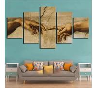 TERERGTS Michelangelo The Hand of God Canvas Prints Painting Wall Art Home Decor 5 Pieces