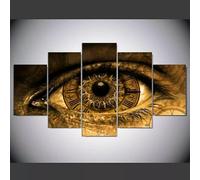 TERERGTS Steampunk Eye Abstract Human Eye Pupil Canvas Print Painting Wall Art Decor 5 Pieces