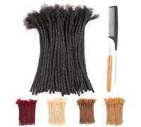 Teresa 100% Human Hair Dreadlock Extensions 0.8cm Width 6 Inch 30 Strands Loc Extensions Human Hair For Men/Women/Kids Permanent Dread Locs Extensions Human Hair Full Hand-Made