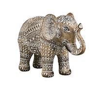 TERESA'S COLLECTIONS Boho Elephant Decor, Elephant Statues Brings Good Luck for Home Decor, Jumbo Figurines Resin for Bookshelf, Living Room, Centerpiece Home Decorations Gifts for Mom, 6.3"