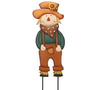 TERESA'S COLLECTIONS Fall Outdoor Decor, Scarecrow for Garden Decorations Metal Stakes, Thanksgiving Decorations, Orange Harvest Yard Signs for Lawn Patio, 30”