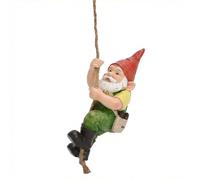 TERESA'S COLLECTIONS Garden Ornaments Outdoor, Tree Hanging Ornaments,Green Hanging Cute Climbing Gonks,Waterproof Resin Gonks Ornaments,Indoor Outdoor 20 CM,Large