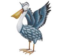 TERESA'S COLLECTIONS Pelican Outdoor Statues for Patio Decor,11.5" Metal Coastal Ocean Spread Bird Garden Statues & Sculptur for Yard Decorations Outdoor,Garden Decor for Outside Porch,Gifts for Mom