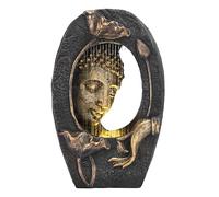 TERESA'S COLLECTIONS Water Fountain Outdoor with LED Light and Pump for Garden Decor,Floor Buddha Statue Resin with Waterfalls,Tall Zen Garden Statues for Yard Decor Housewarming Gifts for Mom 12.6"