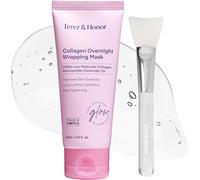 Terez & Honor Collagen Night Wrapping Mask 100 ml - Korean Overnight Peel-Off Sleeping Gel Mask for Hydration, Elasticity & Radiant Glass Skin with 100 Da Ultra-Low Molecular Collagen, Made in Korea