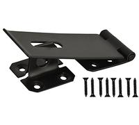 TERF® 1 Pcs Safety Hasp and Staple Set Black 115mm Padlock Latch including Fixing Screw For Use Outdoor House Cabinet Cupboard Cage Door Gates and Multi Purpose Use - 115mm