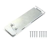 TERF® 1 Pcs Safety Hasp and Staple Set Zinc 150mm Security Door Padlock Latch including Fixing Screw For Use with Outdoor House Cabinet Cupboard Cage Door Gates and Multi Purpose Use - 150mm