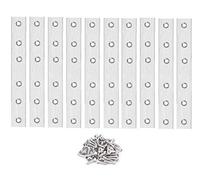 TERF® 10 Pcs Zinc Plated Solid Steel 150mm X 15mm Flat Mending Corner Brace Straight Plates Joining Connector Repair Plates Shelf Bracket with Fixing Screws for Use Wood, Furniture and Many Project