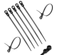 TERF® 100 Pcs Black Screw Mount Cable Ties 150mm (6'') X 3.6mm Premium Nylon Zip Ties Wraps Secure Self Locking Mechanism Plastic Tie for Home Office Garden Garage Warehouse Workshop DIY Use