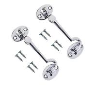 TERF® 100mm Heavy Duty Polished Chrome Cabin Door Hook and Eye Lock 100mm (4 inch) Cabinet Latch including Fixing Screw For Door Gate Window Closet Shed Latch - Pack of 2