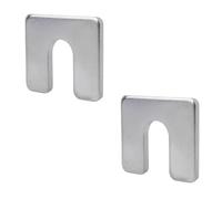 TERF® 100mm X 100mm X 2mm with 25mm Slots Galvanised Steel Packers Horseshoe U Shims Metal Spacers Fender Alignment U Shim Flat Plate Square Washer 2mm Thickness - Pack of 2