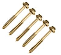 TERF® 12.0 X 160mm Advanced Turbo Coach Screws 12.0 X 160mm Slash Point Hex Flange Head Solo Coach Screw Yellow - Pack of 5
