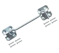 TERF® 150mm Heavy Duty Silver Wire Cabin Door Hook and Eye Lock 150mm (6 inch) Cabinet Latch Catch including Fixing Screw For Door Gate Window Closet Shed Latch - Pack of 1