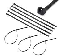 TERF® 20 Pcs Black Metal Tooth Cable Ties 370mm (14.57'') X 7.6mm Heavy Duty Nylon Zip Ties Wraps Secure Self Locking Mechanism Plastic Tie for Home Office Garden Workshop Warehouse DIY Use