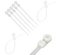 TERF® 20 Pcs White Screw Mount Cable Ties 380mm (15'') X 7.6mm Heavy Duty Nylon Zip Ties Wraps Secure Self Locking Mechanism Plastic Tie for Home Office Garden Garage Warehouse Workshop DIY Use