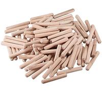 TERF® 200 Pcs Wooden Dowel Pins 6mm X 40mm Wood Dowels Solid Hard Wood Dried Fluted Beveled Hardwood Rods Furniture for Professional Carpenters DIY and Craft Projects