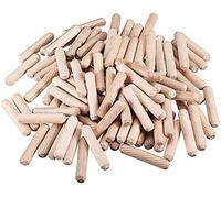 TERF® 200 Pcs Wooden Dowel Pins 8mm X 40mm Wood Dowels Solid Hard Wood Dried Fluted Beveled Hardwood Rods Furniture for Professional Carpenters DIY and Craft Projects