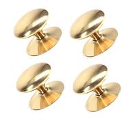 TERF® 20mm Traditional Victorian Polished Brass Cabinet Door Knobs 20mm Chest Drawer Cupboard Kitchen Wardrobe Door Pull Handle Knobs with Fixing Screw for Use Home and Office - Pack of 4