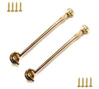TERF® 250mm Heavy Duty Polished Brass Cabin Door Hook and Eye Lock 250mm (10 inch) Cabinet Latch including Fixing Screw For Door Gate Window Closet Shed Latch - Pack of 2