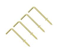 TERF® 25mm Square Bend Shoulder Cup Hook Screw 25mm (1 inch) Electro Brass Plated Cup Hook Hanging Screw for Office Home Garden Indoor Outdoor Use - Pack of 20