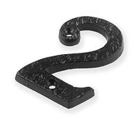 TERF® 3 Inch (75mm) Antique Black Screw Fix Front Door Number '' 2 '' Mailbox Hotel House Door Number Suitable for All Door Types Wooden, uPVC and Composite With Fixing Screw [ Number - 2 ]