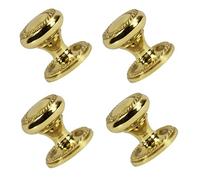 TERF® 30mm Traditional Georgian Polished Brass Cabinet Door Knobs 30mm Chest Drawer Cupboard Kitchen Wardrobe Door Pull Handle Knobs with Fixing Screw for Use Home and Office - Pack of 4