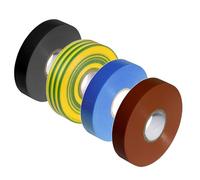 TERF® 4 Pack - Multicolor Electrical Tape 19mm (0.75 inch) X 20m (66 Feet) Strong Self Adhesive PVC Insulation Tape for Insulating Repairing Protecting Electrical Wires and Wide Use of Sealing Tape