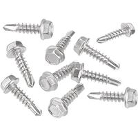TERF® 5.5 X 50mm Hex Washer Head Self Drilling Point Screws 5.5 X 50mm Hexagonal Washer Head Self Tapping Screws for Aluminium Metal Steel Sheet - Pack of 25