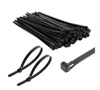 TERF® 50 Pcs Reusable Black Cable Ties 150mm (6'') X 7.6mm Heavy Duty Nylon Releasable Adjustable Wire Cable Ties Zip Wraps Plastic Tie for Home Office Garden Garage Workshop DIY Purpose Use