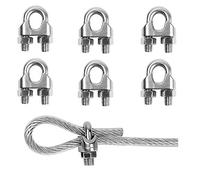 TERF 6 Pcs Wire Rope Clip Clamps M10 for 10mm (3/8") Rope and Cable Grip Galvanized Steel U Bolt Saddle Fastener for Rigging and Tension Wire