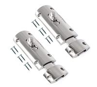 TERF® 75mm Brushed Nickel Modern Door Bolt Latch 75mm [3''] Surface Mounted Sliding Durable Door Gate Lock Catch Bolts with Fixing Use for Securing Internal External Doors and multi Use - Pack of 2